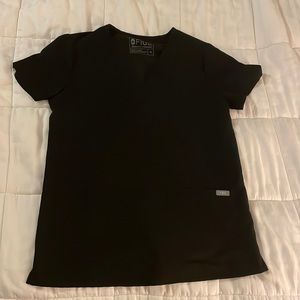 XS Figs Casma scrub top-Black